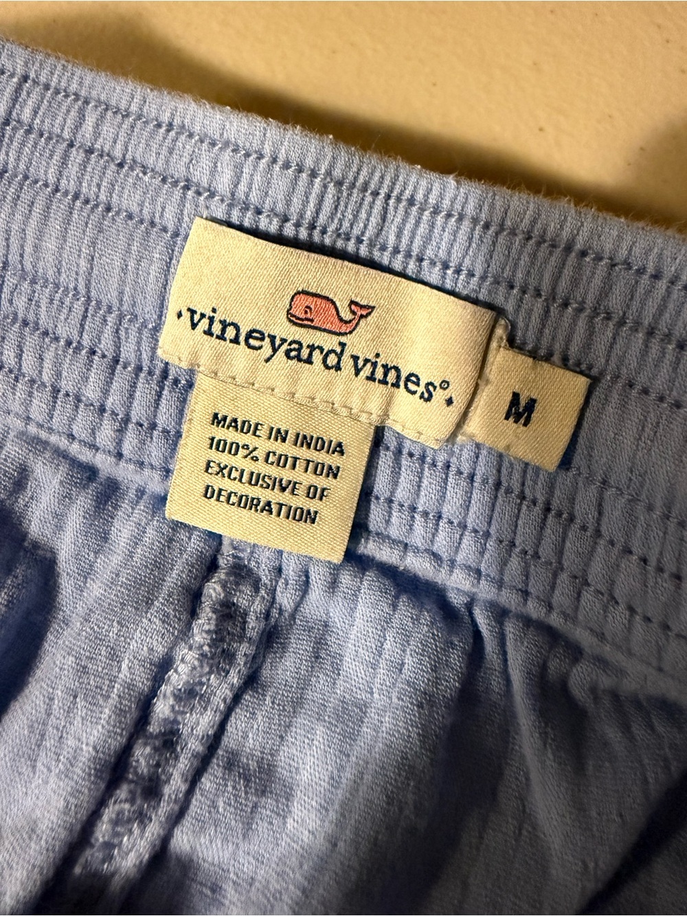 VINEYARD VINES Bright Blue Gauze Pull On Shorts Drawstring Cotton 2.5” M Pockets - Picture 6 of 6